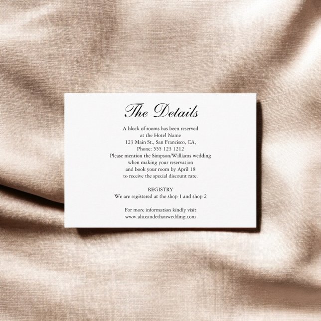 Minimalist Wedding Details with Photo Enclosure Card (Creator Uploaded)