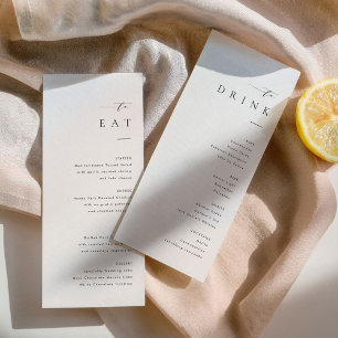Minimalist Wedding Dinner and Drink Menu
