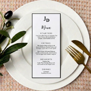 Minimalist Wedding Dinner Menu Chic Reception Card