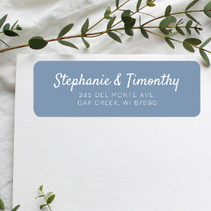 Minimalist Wedding Dusty Blue Return Address