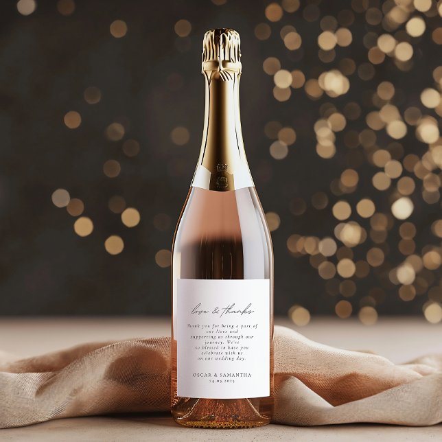 Minimalist Wedding Elegant Black & White Wine Label (Creator Uploaded)