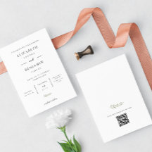 Minimalist Wedding Elegant Modern Botanical Script