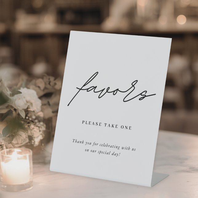 Minimalist Wedding Favours Pedestal Sign (Creator Uploaded)