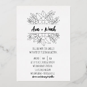 Minimalist Wedding Foil Invitation