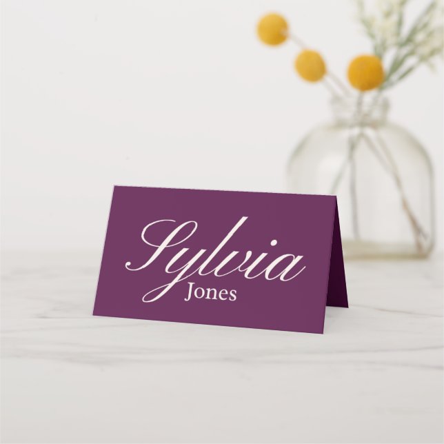 Minimalist Wedding folded table escort card (Front)