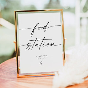 Minimalist Wedding Food Station Sign
