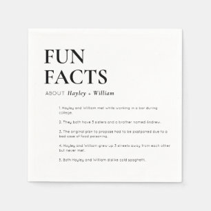 Minimalist Wedding Fun Facts Napkin