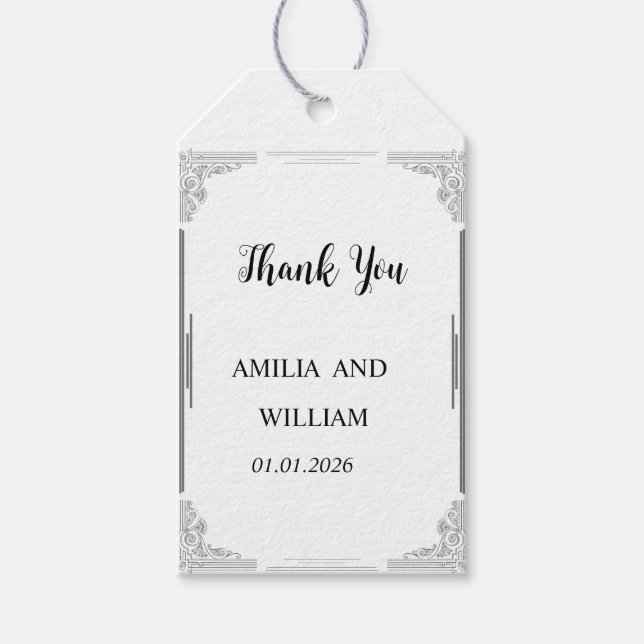 Minimalist Wedding Gift Tag Favour Label  (Front)