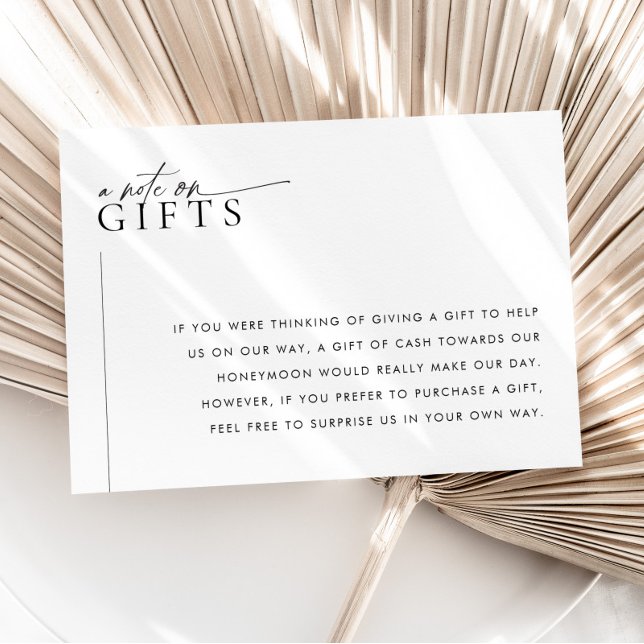 Minimalist Wedding Gift Wishing Well Card LAYLA (LAYLA | Wedding Wishing Well / Gifts enclosure card | Matching items available. )