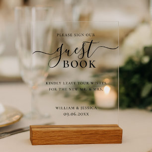 Minimalist Wedding Guest Book Acrylic Sign