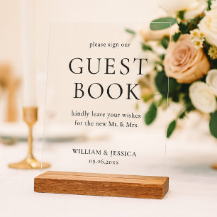 Minimalist Wedding Guest Book Acrylic Sign