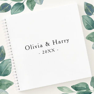 Minimalist Wedding Guest Book   Black White