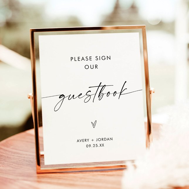 Minimalist Wedding Guest Book Sign, Modern Wedding (Creator Uploaded)