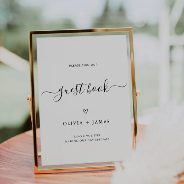 Minimalist Wedding Guest Book Sign Template (Minimalist Wedding Guest Book Sign Template)