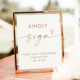 Minimalist Wedding Guestbook Sign Boho Terracotta 