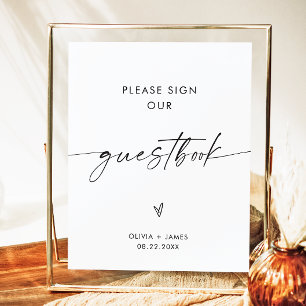 Minimalist Wedding Guestbook Sign, Guest Book Sign