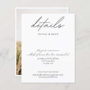 Minimalist Wedding Hotel Room Block Details Enclosure Card