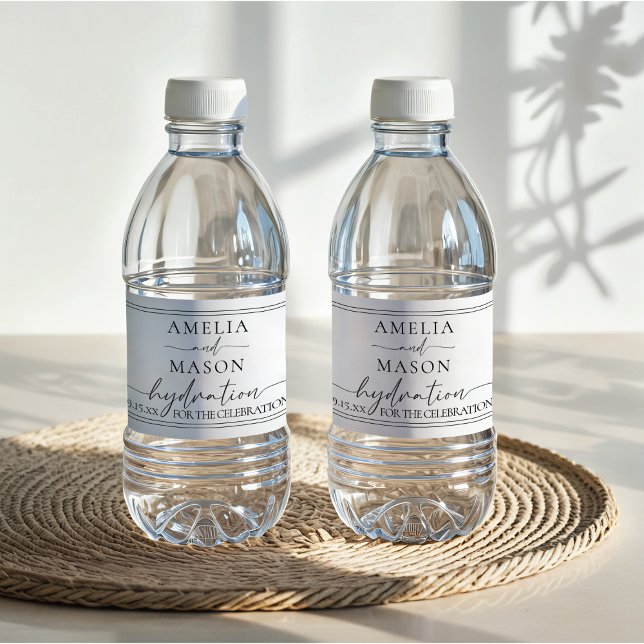 Minimalist Wedding Hydration for the Celebration Water Bottle Label (Minimalist Wedding Hydration for the Celebration Water Bottle Label)