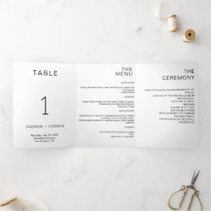 Minimalist Wedding In Lieu of Favours Loving Memor Tri-Fold Invitation