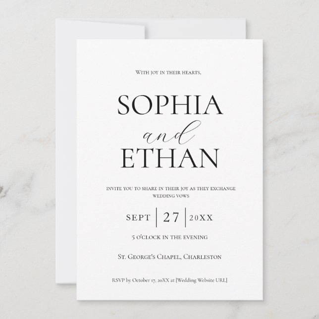 Minimalist Wedding Invitation (Front)