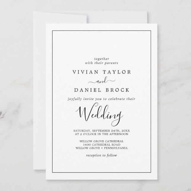 Minimalist Wedding Invitation (Front)
