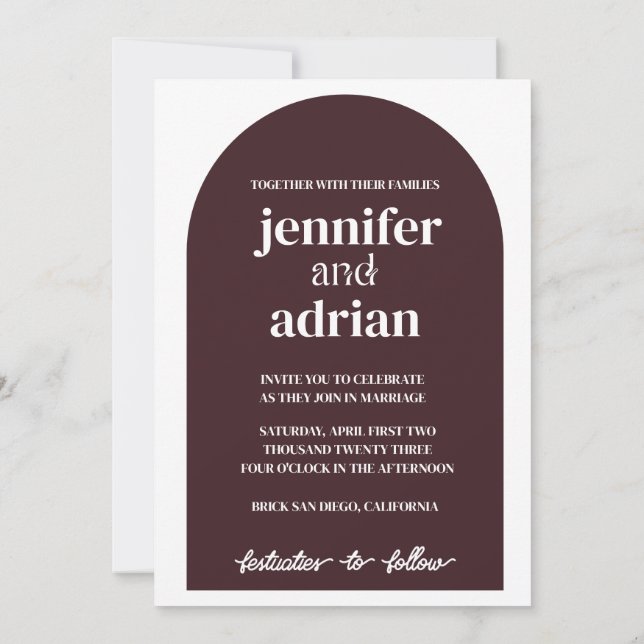 Minimalist Wedding Invitation (Back)
