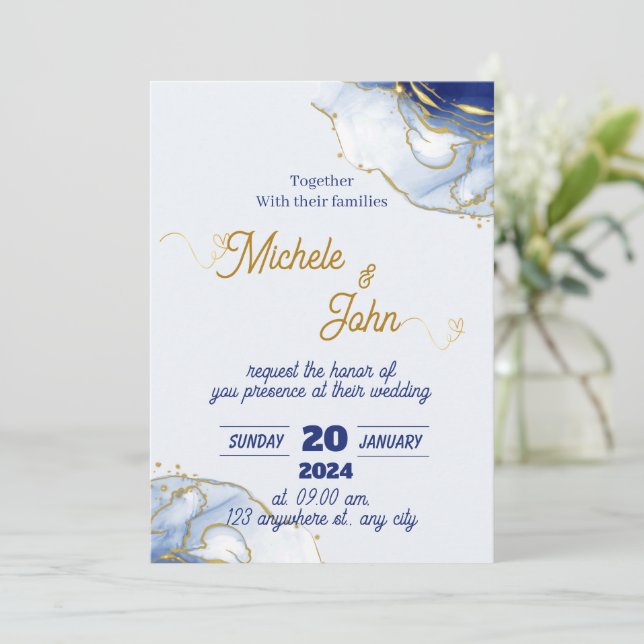Minimalist wedding invitation (Standing Front)