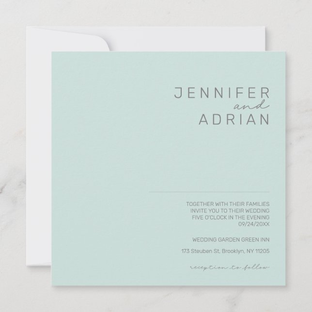 Minimalist Wedding Invitation (Back)