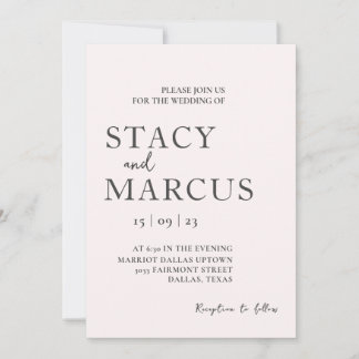Minimalist Wedding Invitation, 5x7 Simple Elegant Invitation