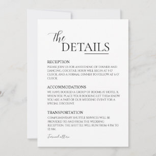 Minimalist Wedding Invitation Details
