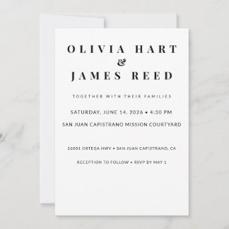 Minimalist Wedding Invitation – Elegant Custom 5x7