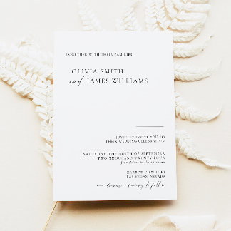 Minimalist Wedding Invitation, Elegant Wedding Invitation