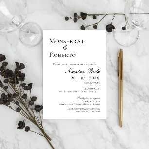 Minimalist Wedding Invitation in Spanish