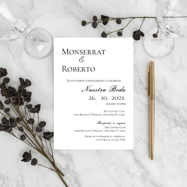 Minimalist Wedding Invitation in Spanish (Creator Uploaded)