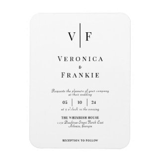 Minimalist Wedding Invitation Magnet