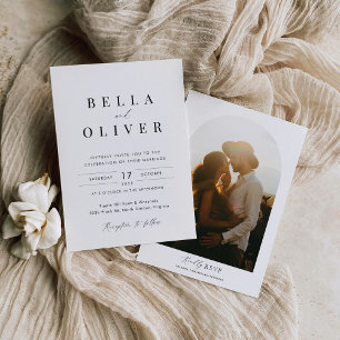 Minimalist Wedding Invitation Template with Photo