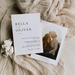 Minimalist Wedding Invitation Template with Photo