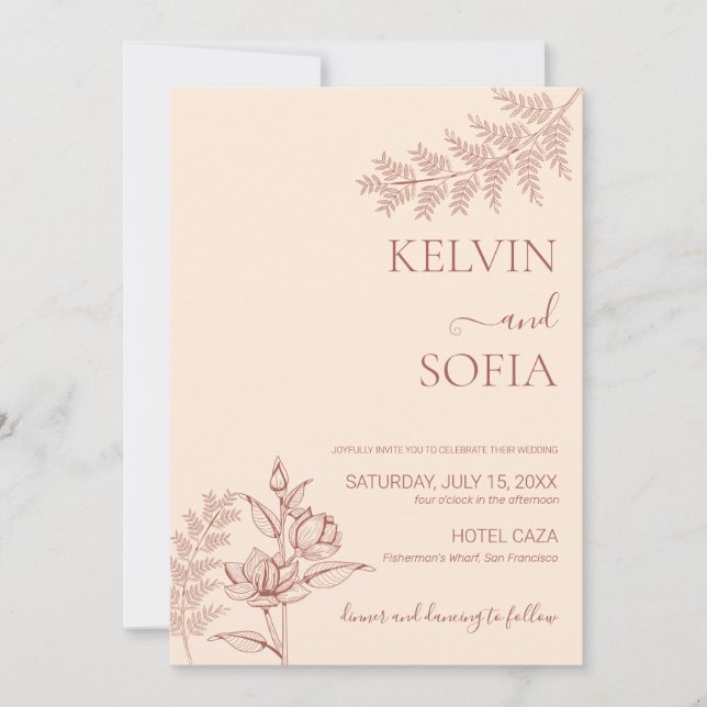 Minimalist wedding invitation Wedding Invitation  (Front)