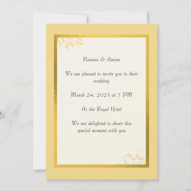 Minimalist wedding invitations enhanced (Front)