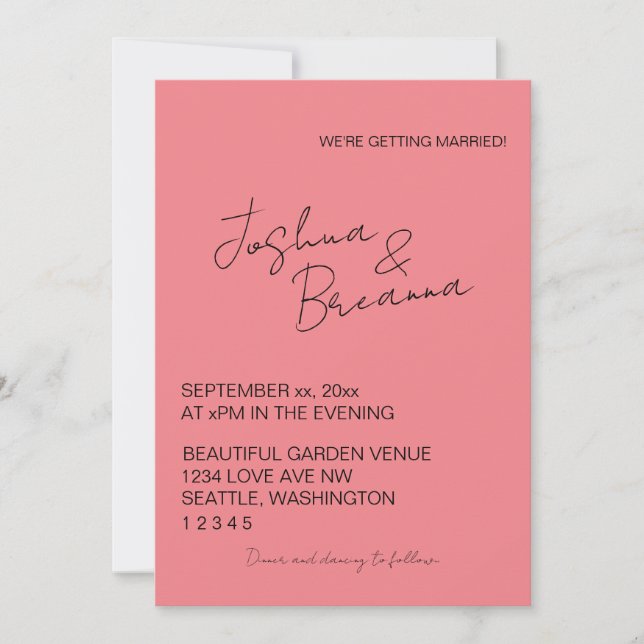 Minimalist Wedding Invite (Front)