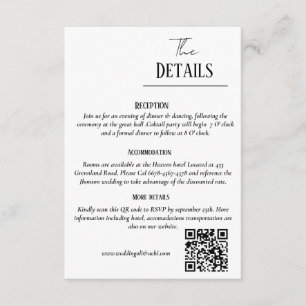 Minimalist wedding invite suite, wedding details