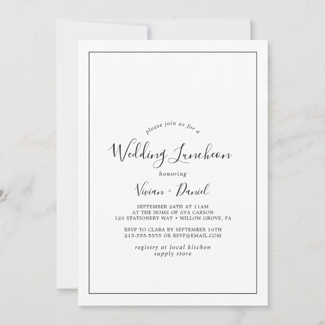 Minimalist Wedding Luncheon Invitation (Front)