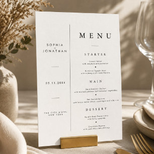 Minimalist Wedding Menu Card Clean Elegant Layout