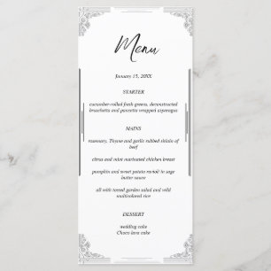 Minimalist Wedding Menu Card   Reception Card