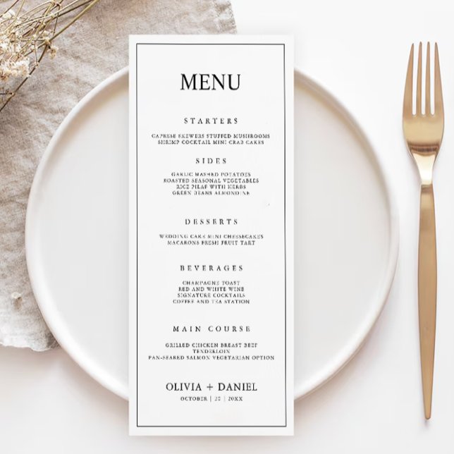 Minimalist Wedding Menu Cards Template (Minimalist Wedding Menu Cards Template)