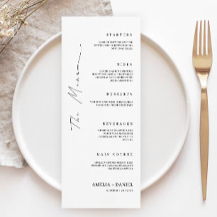 Minimalist Wedding Menu Cards Template
