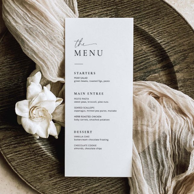 Minimalist Wedding Menu Modern Wedding Dinner Menu (Creator Uploaded)