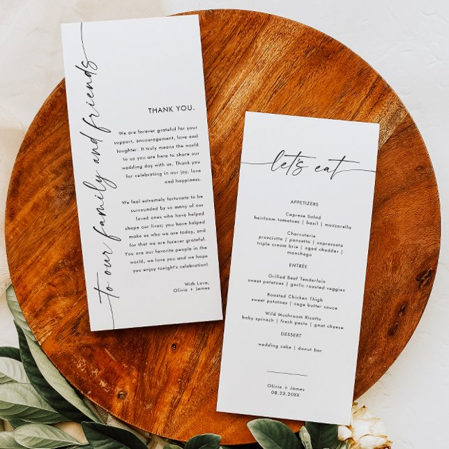 Minimalist Wedding Menu, Wedding Menu Cards (Creator Uploaded)
