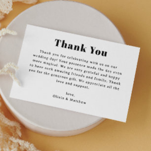 Minimalist Wedding Modern Neutral Typography Thank You Card