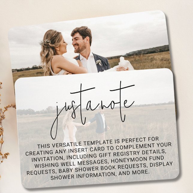 Minimalist Wedding Modern Stylish Photo Overlay Enclosure Card (Creator Uploaded)